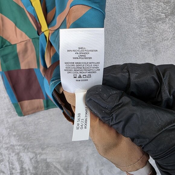 Express Top Womens XL Multicolor Geometric Sleeveless Wrap Blouse Tank Modern - Picture 9 of 11